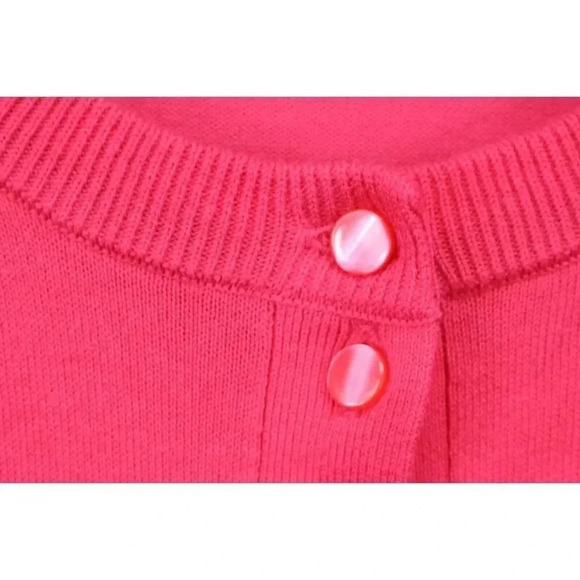 Crown & Ivy Pink and Navy Button-Up Sweater-XL-Barbie-core-Pearl Buttons - Picture 4 of 7